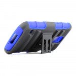 Wholesale Samsung Galaxy S5 Armor Shell Case Stand and Holster Clip (Black Blue)